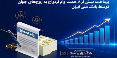 در چهار ماه نخست ۱۴۰۵ رقم خورد؛ پرداخت بیش از ۸ همت وام ازدواج به زوج‌های جوان توسط بانک ملی ایران