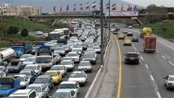 ترافیک سنگین در آزادراه کرج- تهران
