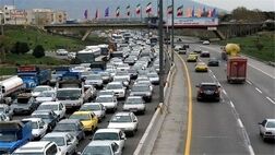 ترافیک سنگین در آزادراه کرج- تهران
