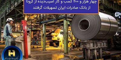 ​چهار هزار و ٢٠٠ کسب و کار آسیب دیده از کرونا از بانک صادرات ایران تسهیلات گرفتند