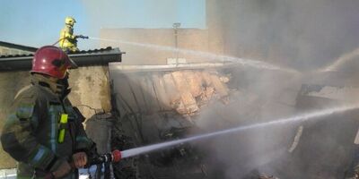 حریق در انبار پارچه در جنوب تهران

