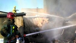 حریق در انبار پارچه در جنوب تهران
