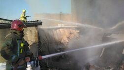 حریق در انبار پارچه در جنوب تهران
