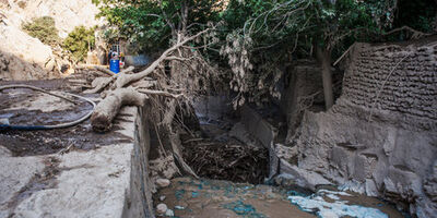خسارات ناچیز سیلاب به باغات قزوین 