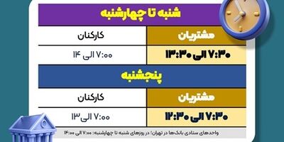 اعلام ساعت کاری جدید بانک سپه


