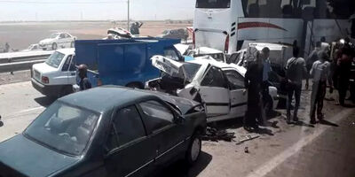برخورد پنج خودرو در اتوبان کرج-تهران