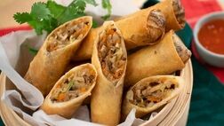 اسپرینگ رول با سس اسفناج