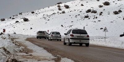 بارش برف و باران در ارتفاعات چالوس