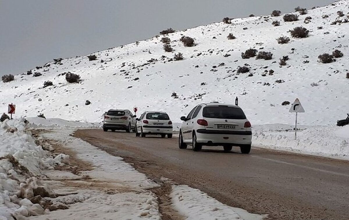 بارش برف و باران در ارتفاعات چالوس
