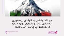پرداخت پاداش به کارکنان بیمه نوین به پاس تلاش و پایداری دوازده روزه در روزهای پر چالش خردادماه
