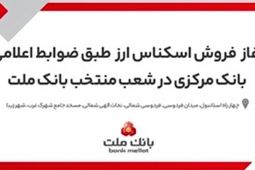 آغاز خرید و فروش ارز در شعب منتخب بانک ملت

