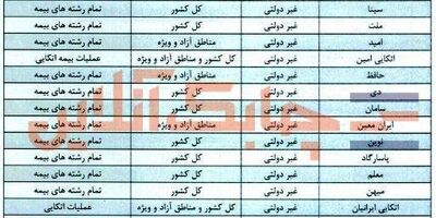 حوزه فعالیت هر یک از شرکت‌های بیمه‌ای فعال را بهتر بشناسیم