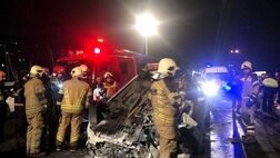 برخورد پراید و کامیون در بزرگراه یادگار امام
