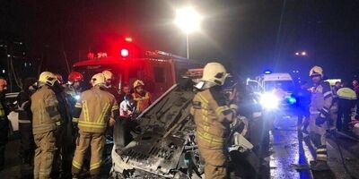 برخورد پراید و کامیون در بزرگراه یادگار امام
