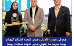 معرفی مهسا فامیلی مدیر شعبه استان کرمان بیمه سرمد به عنوان مدیر نمونه صنعت بیمه
