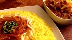 طرز تهیه شکرپلوی شیرازی با خورشت قیمه مجلسی
