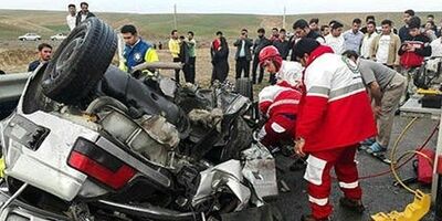 ۱۵ تصادف فوتی در ۵ روز پایان سال گذشته
