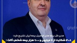 ۴۰۸ شکایت از ۶ میلیون و ۷۰۰ هزار بیمه شخص ثالث