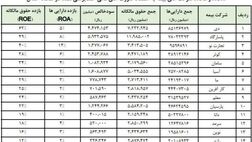 بیشترین نرخ بازده حقوق صاحبان سهام مربوط به کدام شرکت‌ها است؟
