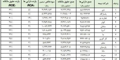 بیشترین نرخ بازده حقوق صاحبان سهام مربوط به کدام شرکت‌ها است؟