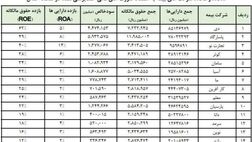 بیشترین نرخ بازده حقوق صاحبان سهام مربوط به کدام شرکت‌ها است؟