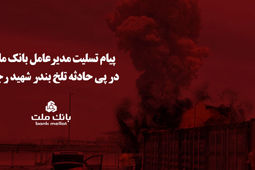 پیام تسلیت مدیرعامل بانک ملت در پی حادثه تلخ بندر شهید رجایی
