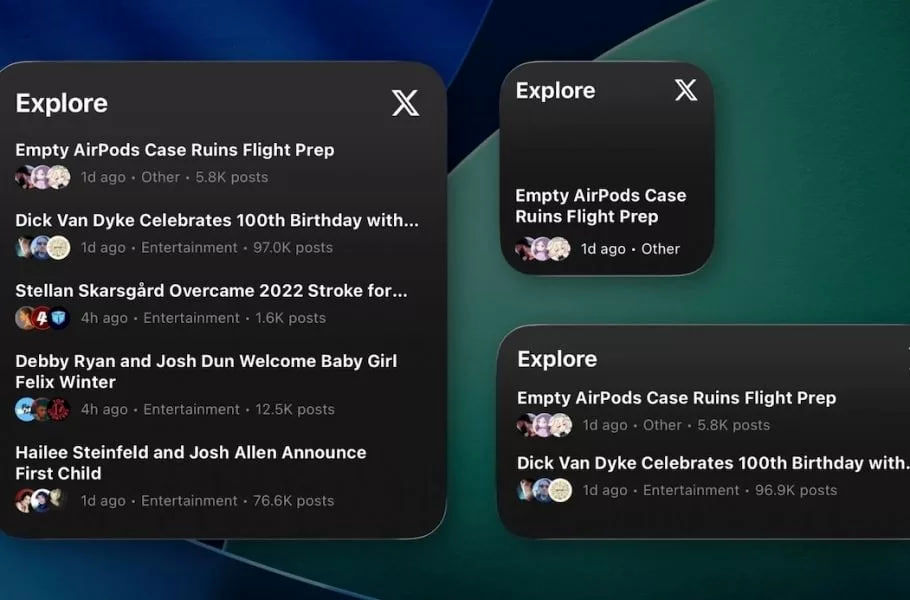 ویجت شبکه اجتماعی ایکس سرانجام برای آیفون منتشر شد
