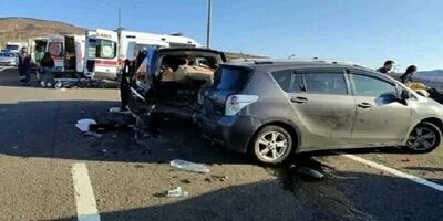 تصادف زنجیره ای ۱۹ خودرو در جاده سوادکوه