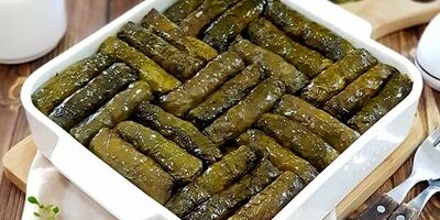 طرز تهیه دلمه برگ مو با رب انار و سس مخصوصش

