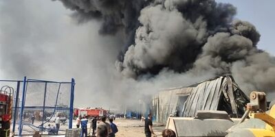 آتش‌سوزی گسترده در شهرک صنعتی دورود