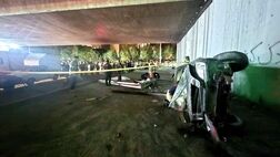 سقوط مرگبار خودروی MVM از روی پل در تهرانپارس
