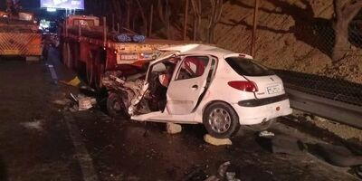 مرگ هولناک ۲ جوان پژو سوار در اتوبان همت
