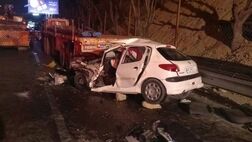 مرگ هولناک ۲ جوان پژو سوار در اتوبان همت
