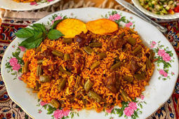 لوبیا پلو مجلسی بدون گوشت؛ غذای ساده و ارزان برای شام
