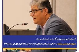 امینیان، در نشست پایش عملکرد۱۴۰۴ و تبیین سیاست‌های عملکردی در سال ۱۴۰۵: سرمد در مسیر رشد؛ برنامه‌ریزی برای تحقق بودجه با رشد ۱۱۵ درصدی در سال ۱۴۰۵
