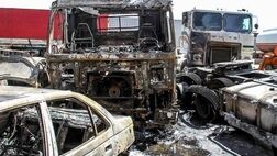 24  خودرو سواری و وانت‌بار در پارکینگ عمومی پردیس دچار حریق شد