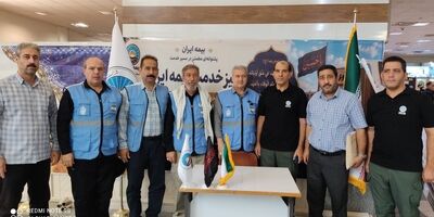 برپایی میز خدمت بیمه ایران در مرز خسروی
