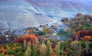 طبیعت پاییزی روستای تاریخی برغان در استان البرز‎