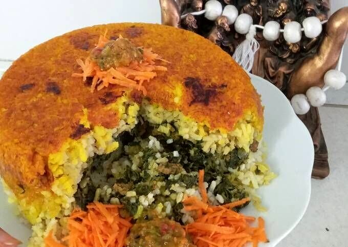 ته چین اسفناج؛ منوی ویژه گیاه خواران + طرز تهیه
