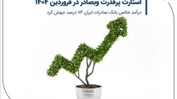استارت پرقدرت وبصادر در فروردین 1404/ درآمد خالص بانک صادرات ایران 114 درصد جهش کرد
