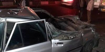 برخورد با تریلی پارک‌ شده، جان راننده پراید را گرفت
