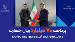 پرداخت 70 میلیارد ریال خسارت «هانی موتور الوند آسیا» از سوی بیمه تجارت‌نو
