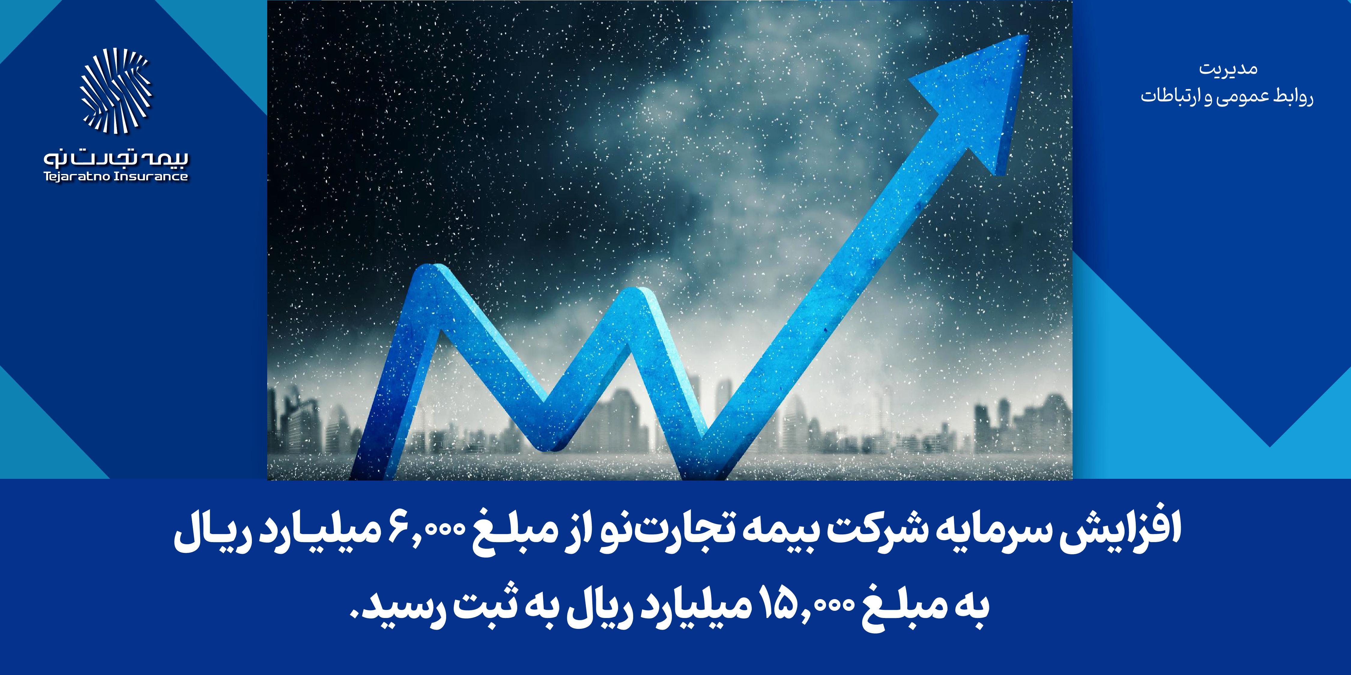 افزایش سرمایه شرکت بیمه تجارتنو از مبلغ 6,000 میلیارد ریال به مبلغ 15,000 میلیارد ریال به ثبت رسید