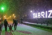 بارش برف در تبریز
