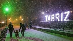 بارش برف در تبریز
