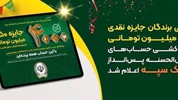 اسامی برندگان جایزه نقدی 250میلیون تومانی قرعه‌کشی حساب‌های قرض‌الحسنه پس‌انداز بانک سپه اعلام شد
