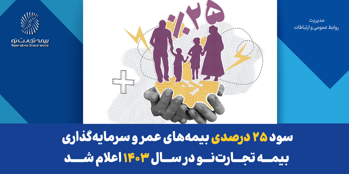 سود ۲۵ درصدی بیمه‌های عمر و سرمایه‌گذاری بیمه تجارت‌نو در سال ۱۴۰۳ اعلام شد
