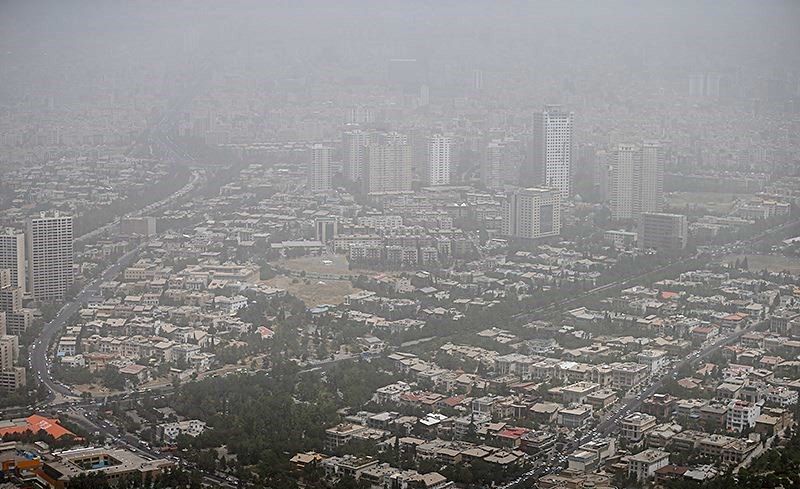 کیفیت هوای تهران در شرایط ناسالم برای گروه‌های حساس
