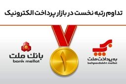 تداوم رتبه نخست بانک ملت و شرکت به‌پرداخت ملت در بازار پرداخت الکترونیک

