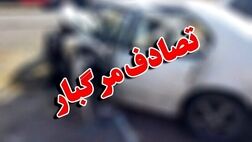 برخورد خودرو با پایه بتنی پل هوایی حادثه آفرید